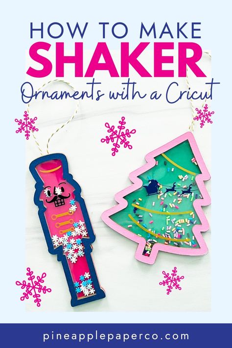 Make a festive ornament with a DIY Shaker Christmas Ornaments tutorial AND video for your Cricut! Elevate your holiday decor with a FREE SVG download, and craft the perfect-sized ornaments using your Cricut or Silhouette. Let the festive crafting begin! #DIYChristmas #Cricut Shaker Ornaments Christmas Diy, Paper Crafts With Cricut, Cricut Felt Projects Christmas, Diy Cricut Ornaments, Free Christmas Svg Files For Cricut, Shaker Christmas Ornaments, Christmas Cricut Projects, Cricut Christmas Gifts, Cricut Felt