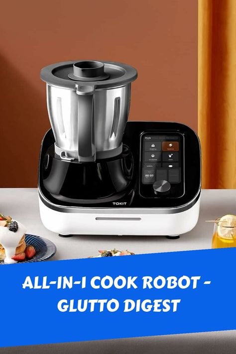 TOKIT Omni Cook Robot, All-in-1 Multi-Cooker, 95°F~356℉ CookingIoT Temperature Control Chip, 7″ Touchscreen w/ 3000+ Built-in Guided Recipes, Slow Cooker, Chopper, Steamer, Juicer, Blender, Boil, Sous-Vide, Knead, Weigh, 2.2L(2.3QT), Black YOUR SMART HOME CHEF: An all-in-one kitchen appliance that… Recipes Slow Cooker, Multi Cooker, Yogurt Maker, First Kitchen, Kitchen Appliance, Foodie Gifts, Cooking Inspiration, Foodie Recipes, Home Chef