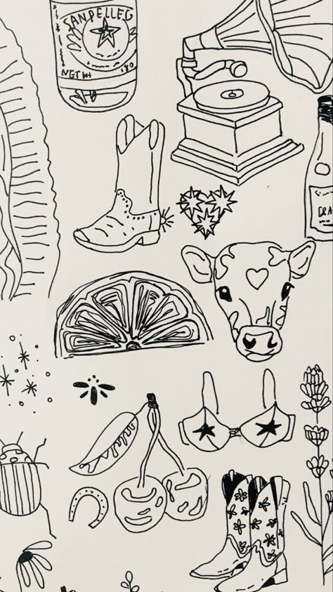 Cowgirl Wallpaper, Tattoos 2024, Doodle Sketchbook, Daily Doodles, Arte Doodle, San Pellegrino, Digital Journal, الرسومات اللطيفة, Cute Tattoos