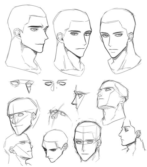 Male Face Drawing, Face Male, Muka Lelaki, Drawing Face Expressions, Profile Drawing, 얼굴 드로잉, Face Drawing Reference, Reference Drawing, Drawing Black