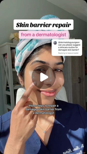 Dr. Neera Nathan on Instagram: "Comment “REPAIR” and I will DM you this complete skincare routine & products to help heal a damaged skin barrier and dry/eczema prone skin. #skinbarrier #skinbarrierrepair #skincaretips #dermatologist" Barrier Repair Skin Care, Skin Barrier Repair Routine, Skincare For Dry Skin Routine, Dermatologist Skincare Routine, Dermatologist Skin Care Products, Skincare Routine Products, Damaged Skin Repair, Dermatologist Skin Care, Damaged Skin Barrier