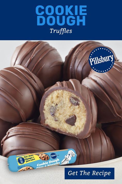 Christmas Cookie Dough, Pillsbury Cookie Dough, Eating Cookie, Cookie Dough To Eat, 3 Ingredient Cookies, Raw Cookie Dough, Cookie Dough Truffles, Dipped In Chocolate, Cookie Dough Recipes