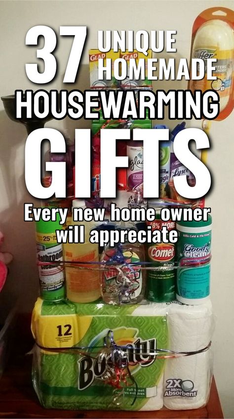 37 Unique Homemade Housewarming Gifts For Moving In a New House Or Apartment Gift For New Apartment, New House Gifts Basket, Creative Housewarming Gift, Simple House Warming Gifts, New House Gift Ideas First Home, Housewarming Gifts Ideas, Apartment Warming Gift Ideas, Move In Gifts Apartments, House Warming Gifts For Men