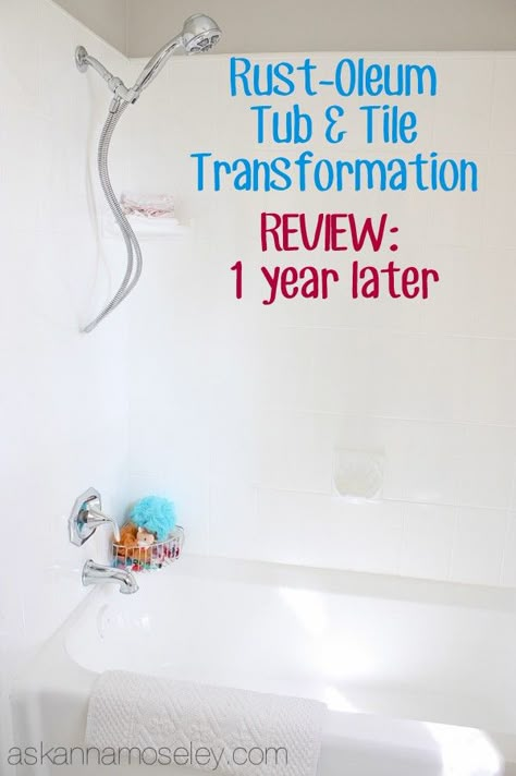 Video review of the Rust-Oleum Tub & Tile Kit, 1 year later - Ask Anna Tub Resurfacing, Tub And Tile Refinishing Kit, Tub And Tile Paint, Tub Paint, Tub Refinishing, Tub And Tile, Painting Bathtub, Tile Refinishing, Refinish Bathtub