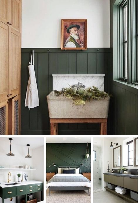 The Best Dark Green Paint Colors To Use in Your Home! • Project Allen Designs Best Dark Green Paint, Dark Green Paint Colors, Studio Mcgee Fireplace, Dark Green Paint, Dark Green Bathrooms, Green Wall Color, Dark Green Kitchen, Green Accent Walls, Dark Green Walls