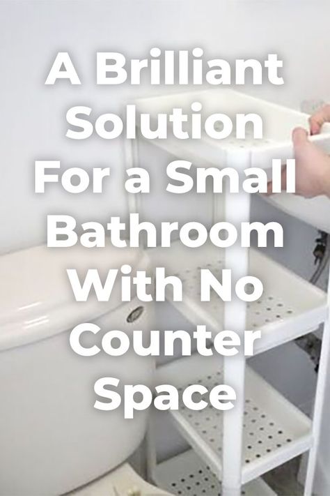 We just moved into a new apartment & our bathroom is tiny and oddly laid out with no counter space & no vanity... We had some existing shelves hung - but as you… No Vanity, Pedestal Sink Storage, Tiny Bathroom Storage, Rooms Inspiration, Diy Shelving, Diy Space Saving, Ikea Desk Hack, Bathroom Makeovers, Small Bathroom Organization