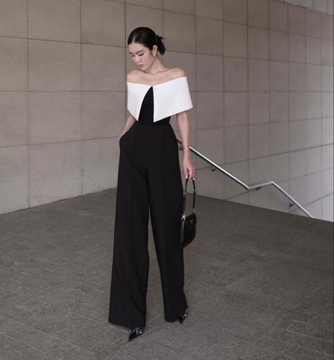 Jumpsuit Styles Classy, High End Outfits Classy, Korean Elegant Outfit, Classy Jumpsuit, Formal Jumpsuit, 파티 드레스, Elegant Dresses Classy, Woman Suit Fashion, Classy Work Outfits