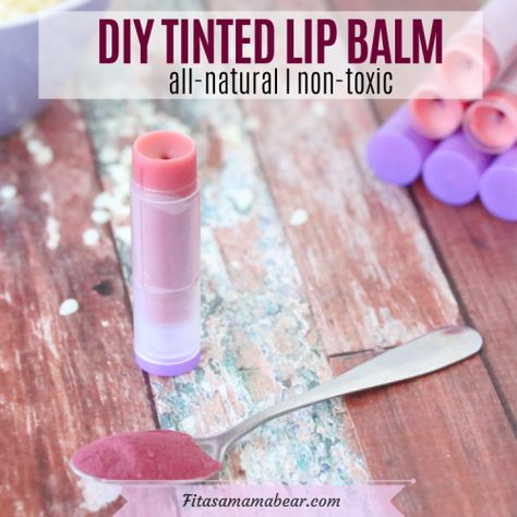 DIY Tinted Lip Chap Recipe Diy Natural Tinted Lip Balm, Diy Tinted Lip Balm, Tinted Lip Balm Recipe, Diy Salve, Diy Tanning, Honey Lip Scrub, Homemade Lip Balm Recipe, Diy Lip Balm Recipes, Body Nutrition