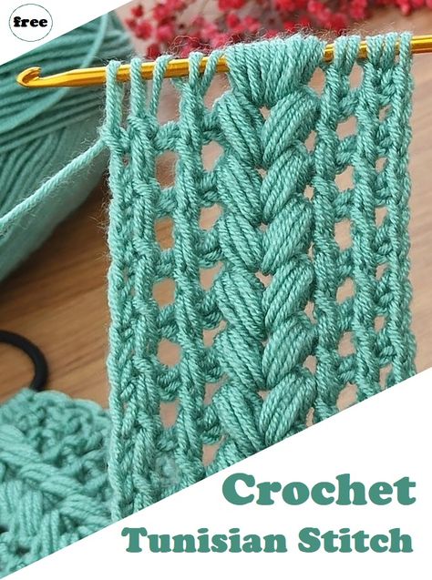 Turkish Crochet Stitch, Tunisian Cable Stitch, Tunisian Crochet Motifs, Free Crochet Tunisian Patterns, Easy Tunisian Crochet Stitches, Tusinian Crochet Stitches, Tunisian Crochet Lace Stitches, Tunisian Lace Stitch, Tunsinian Crochet Stitches