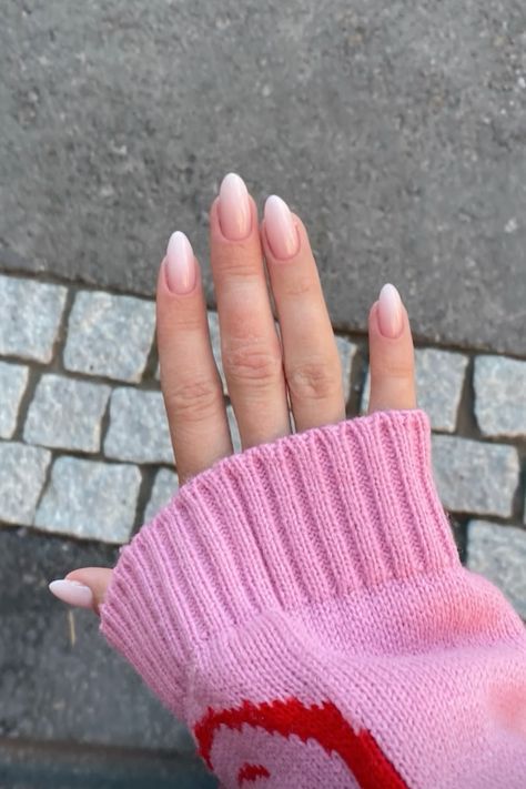 Almond Boomer Nails, Almond Baby Boomer Nails, Summer Nails Baby Pink, Baby Boomer Nails Almond, Nails Badem, Pink Baby Boomer Nails, Mandel Nails, Baby Boomer Nails, Old Money Nails