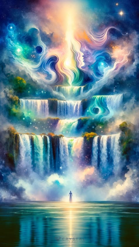 Healing Water Art, Magic Waterfall, Dream Symbolism, Spiritual Wallpapers, Light Pictures, Fantasy Nature, Spiritual Wallpaper, Poker Tournament, Iguazu Falls