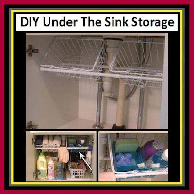 Plant Shelf Diy, Dollar Tree Baskets, Under The Sink Storage, Crafts Dollar Tree, Sink Organization, Diy Dish, Tension Rods, Shelf Diy, Apartment Checklist