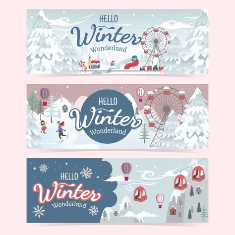 Winter Wonderland Poster Ideas, Winter Sale Banner Design, Winter Banner Design, Winter Wonderland Poster, Lily Template, Winter Logo, Winter Banner, Carnival Background, Christmas Poster Design