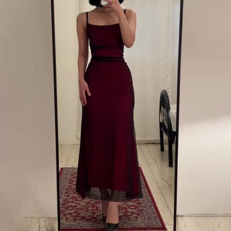 Size: L, Color: Dark Red Dark Red Dresses, Slim Fit Dress, Solid Color Dress, Slim Fit Dresses, Loungewear Sets, Fit Dress, Dress Romper, Prom Dresses Long, Suspenders