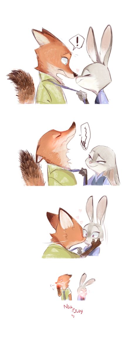 Disney Mignon, Zootopia Fanart, Zootopia Nick And Judy, Judy And Nick, Nick X Judy, Zootopia Comic, Nick Judy, Zootopia Art, Animation Disney