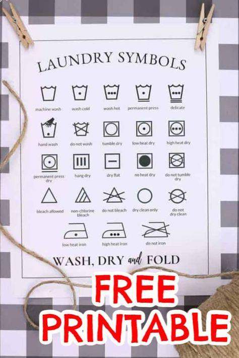 Laundry Symbols Printable, Laundry Care Symbols, Laundry Room Printables, Laundry Labels, Crafts Cricut, Laundry Symbols, Laundry Room Signs, Laundry Signs, Room Renovation