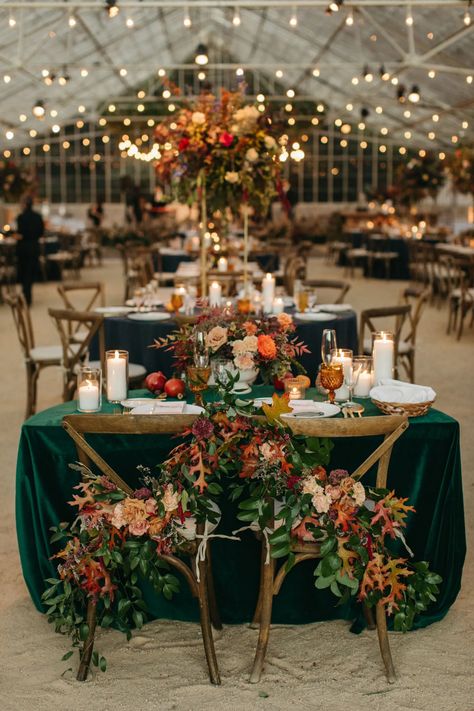 Two Color Wedding Theme, Autumnal Colour Scheme, Deep Green Fall Wedding, Rustic Colors Wedding, Best Color Themes For Wedding, Autumnal Wedding Colours, Fall Colour Bridesmaid Dresses, Wedding Colors For September Weddings, Wedding Decor For Fall Weddings