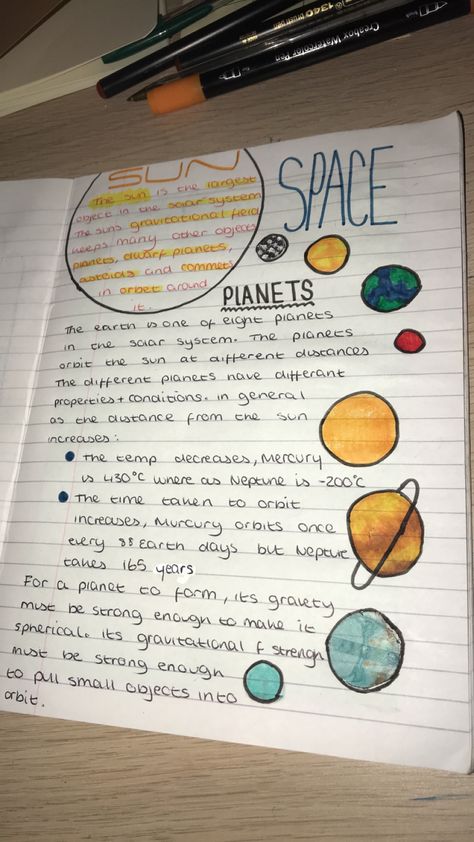 Physics revision - solar system #space #revisionnotes #physics Solar System Notes Aesthetic, Astronomy Notes College, Science Journal Ideas Aesthetic, Space Notes Aesthetic, Astronomy Study Notes, Astronomy Notes Aesthetic, Astrophysics Notes, Solar System Notes, Science Journal Ideas