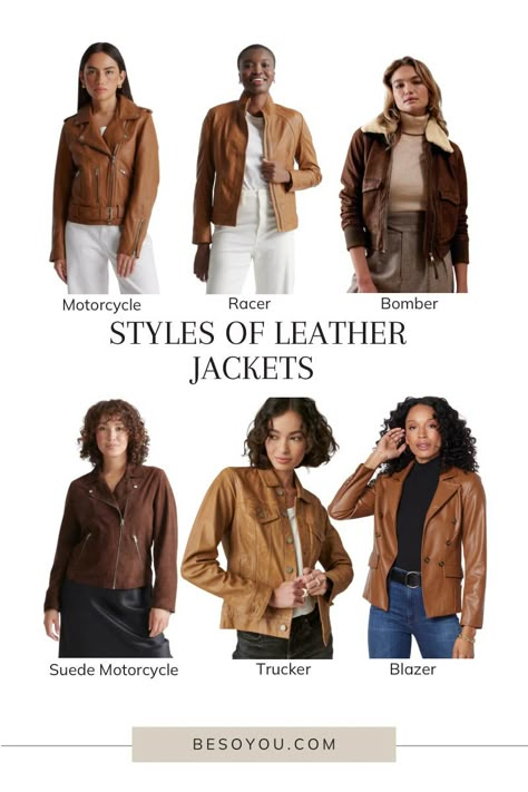 Motto Jacket Outfit Brown, Brown Jacket Style, Styling Leather Jacket Women, Styling Brown Jacket, Brown Jacket Leather Outfit, Tan Leather Jacket Outfit Women, Leather Jacket Outfit Dressy, Leather Jacket Brown Outfit, Leather Jacket Outfit 2023