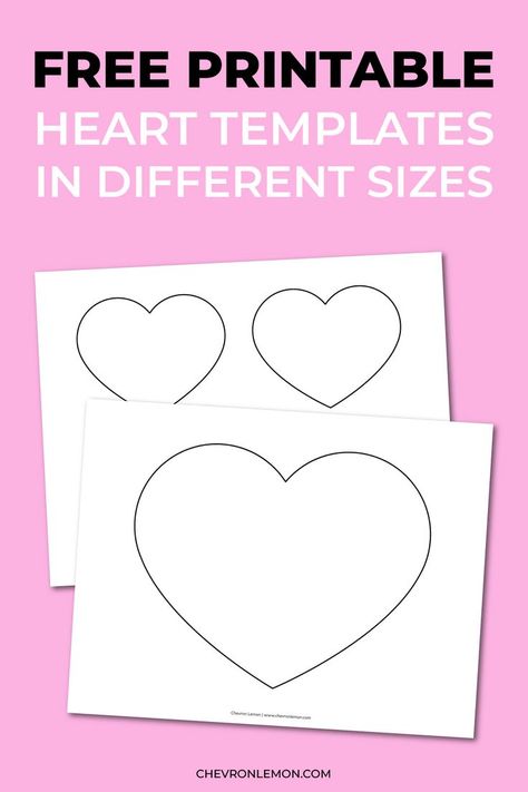 Free printable heart templates in different sizes Shrug Diy Sewing, Heart Templates Free Printables, New Home Card Ideas, Heart Patterns Printable, I Spy Activities, Heart Shapes Template, Printable Heart Template, Punch Needle Pillow, Valentines Day Bulletin Board