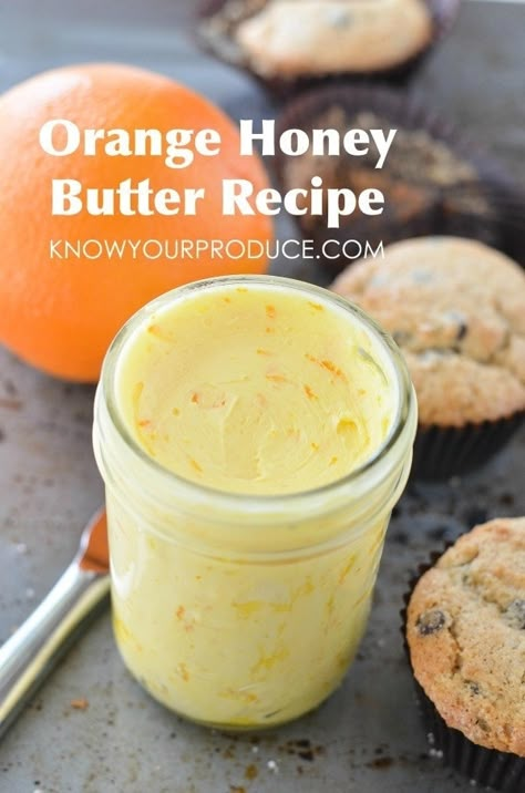 Flavored Butter Recipes, Butter Recipes Homemade, Honey Butter Recipe, Butter Spreads, Flavored Butters, Compound Butters, Orange Honey, Flavored Butter, Compound Butter