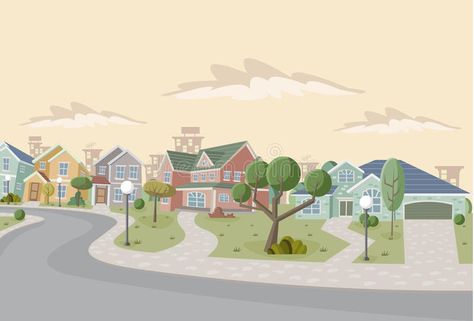 Cartoon city. Colorful retro suburb neighborhood. Cartoon city , #affiliate, #Colorful, #city, #Cartoon, #neighborhood, #suburb #ad Cartoon City, Real Estate Articles, City Cartoon, Silicon Valley, Real Estate Marketing, Property For Sale, Stock Images Free, Vector Art, Stock Illustration