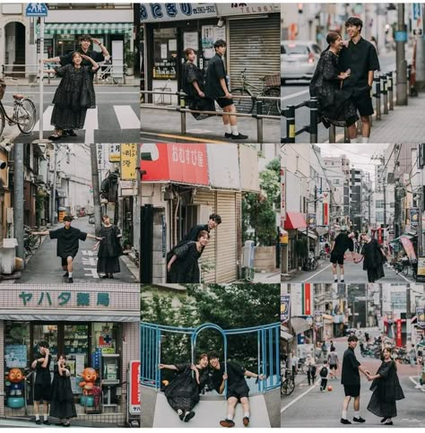 Japan Prenup Shoot, Japan Prewedding Photo Ideas, Japan Couple Photoshoot, Street Prewedding Photo Ideas, Outdoor Prewedding Ideas, Japanese Prewedding, Konsep Prewedding Outdoor, Couple Street Photography, Prewedding Photography Casual