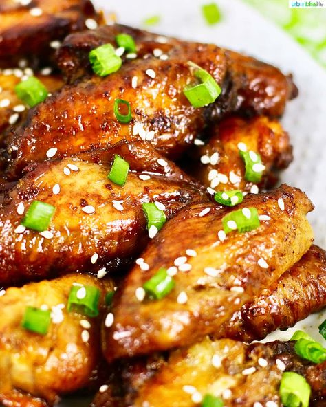 Sweet, tangy chicken wings are an easy, flavorful weeknight meal! Yoshidas Chicken, Yoshida Sauce, Chicken Wings Teriyaki, Temperature To Bake Chicken, Wings Teriyaki, Vietnam Recipes, Baked Teriyaki Chicken Wings, Teriyaki Chicken Wings Recipe, Ayam Teriyaki