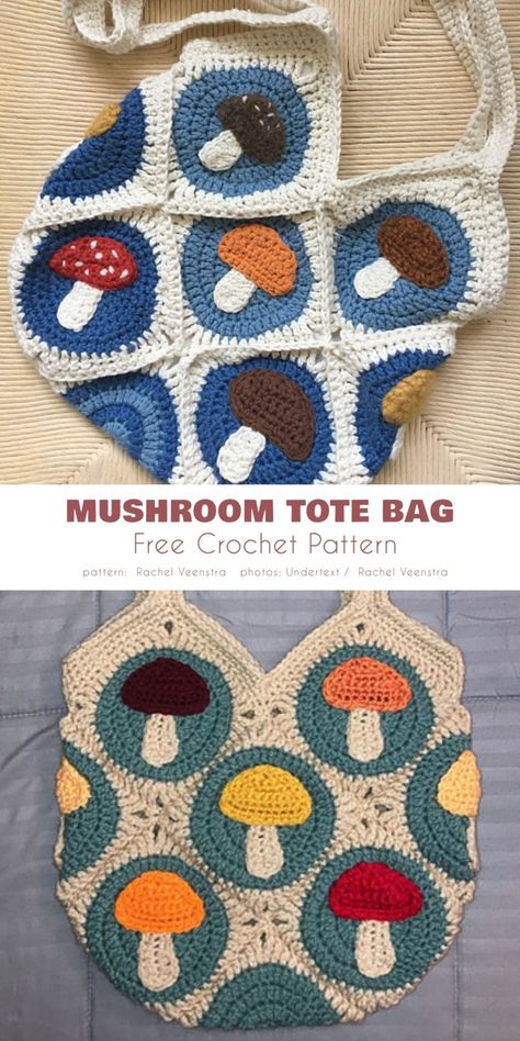 Tote Crochet, Crochet Unique, Crochet Mushroom, Pola Amigurumi, Crochet Design Pattern, Crochet Clutch, Beginner Crochet Projects, Stitch Crochet, Fun Crochet Projects