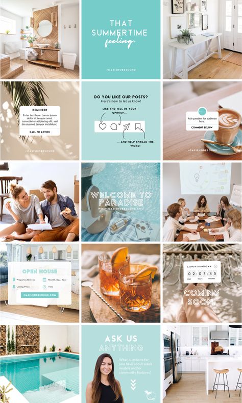 Hotels Social Media Posts, Hotel Marketing Ideas Social Media, Hotel Graphic Design Social Media, Airbnb Social Media Posts, Resort Social Media Post Design, Hotel Social Media Post Design, Beach Social Media Design, Real Estate Ideas Social Media, Hotel Social Media Post Ideas