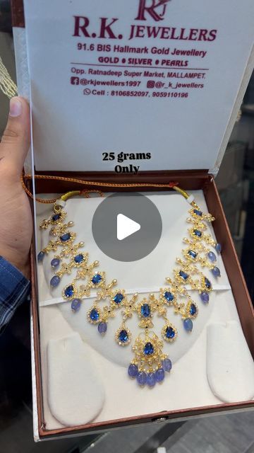 ✨R K JEWELLERS✨ on Instagram: "BLUE TANZANITE NECKLACE 😍✨✨⭐️

22CT 916 HALLMARK JEWELLERY ✨😍

FREE SHIPPING AVAILABLE ✨⭐️

📲8106852097 WHATSAPP FOR ANY REQUIREMENTS ✨🤩

VISIT OUR STORE FOR MORE LATEST LIGHT WEIGHT JEWELLERY COLLECTIONS✨✨. @r_k__jewellers 🤩✨" Hallmark Jewellery, Tanzanite Necklace, Light Weight Jewelry, Blue Tanzanite, Hallmark, Gold Jewelry, Jewelry Collection, Silver, On Instagram