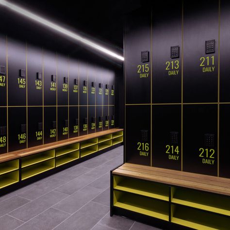 Lockers by Lockin Australia | End-Of-Trip | Office Lockers | Gym Lockers | Lockin Office Locker Room, Gym Lockers Design, Luxury Locker Room, Gym Locker Room Design, Gym Washroom, Lockers Design, Gym Interior Design Ideas, Locker Room Design, Athletic Locker