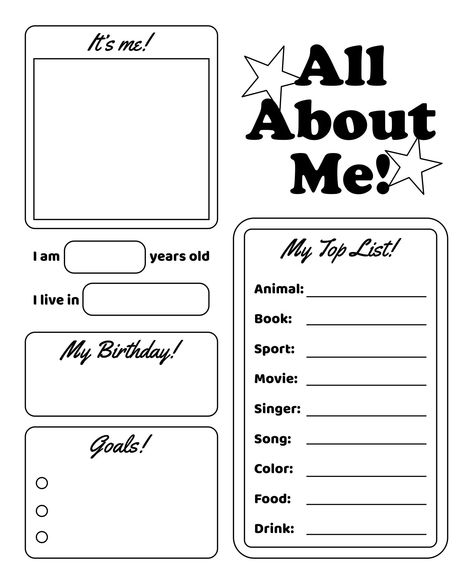 Music Get To Know Me, Pretty Journals About Me, About Me Music Template, How To Print, Introducing Myself Template, Drawing About Yourself, All About You, Get To Know Me Template Instagram, Poster About Yourself