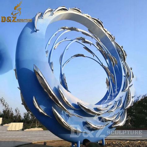 fish sculpture,circle sculpture,metal circle sculpture,metal fish sculpture,Giant metal sculpture,Giant sculpture,stainless steel,Ocean,custom sculpture Ocean Sculpture, Circle Sculpture, Monumental Sculpture, Blue Sculpture, Kinetic Art Sculpture, Street Decoration, Fish Sculpture, Kinetic Art, Metal Circle