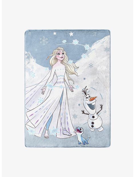 Disney Frozen 2 Snow Play Silk Touch Throw Frozen Bedding, Crochet Blanket Free Pattern, Crochet Blanket Free, Elsa And Olaf, Snow Play, Snowy Background, Disney Frozen 2, Cozy Accessories, Elsa And Anna