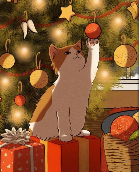 Cat Wallpaper Christmas, Christmas Cat Wallpaper, Wallpaper Christmas, Cats Funny, Christmas Cat, Cat Wallpaper, Christmas Cats, A Cat, Funny