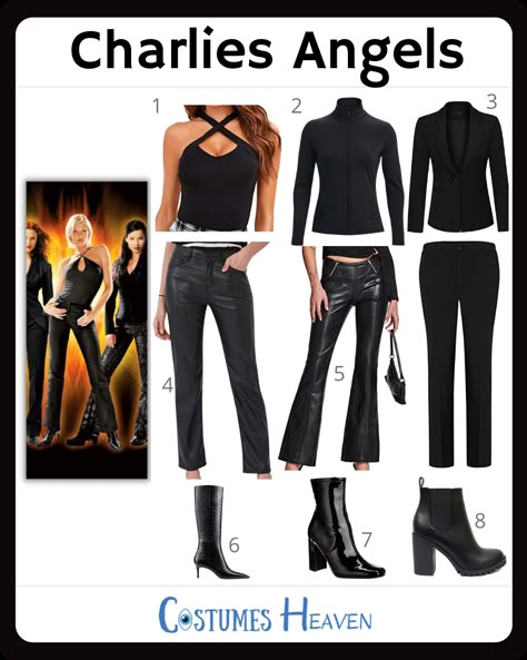 Are you ready to catch criminals and give them a severe lesson? Show your spectacular maneuvers and oozing charm with the Charlie’s Angels costume this Halloween. #charliesangels #cosplay #halloweencostume #costumesheaven Charlie’s Angels 2000 Costume, Charlie Angels Outfits, Charlis Angels Halloween Costumes, Charlie's Angels Halloween Costume, Charlie’s Angles Halloween Costume, Charles Angels Costume, Charles Angles Halloween Costume, Charlie’s Angles Halloween Costumes, Charlie Angels Costume Halloween