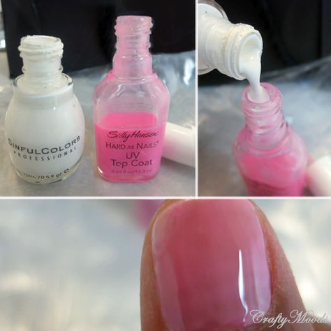 Dusty Pink Nail Polish, Rose Water Nail Polish, Diy Jelly Nail Polish, Translucent Nail Polish, Nail Polish Tutorial, Diy Jelly, Sheer Nails, Wood Snowflake, Nail Polish Shades