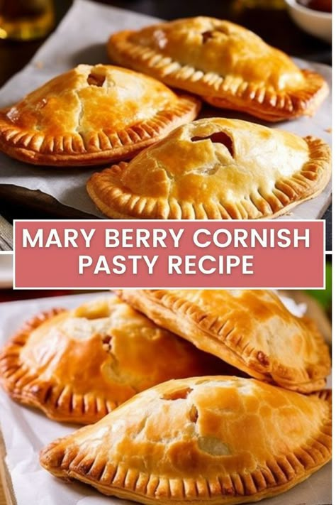 Learn how to make a classic Cornish pasty with this Mary Berry recipe. Filled with beef, potatoes, onions and seasonings, these hand pies are perfect for a hearty meal. Cornish Pasty Recipe British, Cornish Pasty Dough Recipe, Cornish Pasties Recipes, Cornish Beef Pasties, Traditional Cornish Pasty Recipe, Cornish Pasty Recipe, Hand Pies Recipes, Savory Hand Pies Recipes, Pasty Recipe