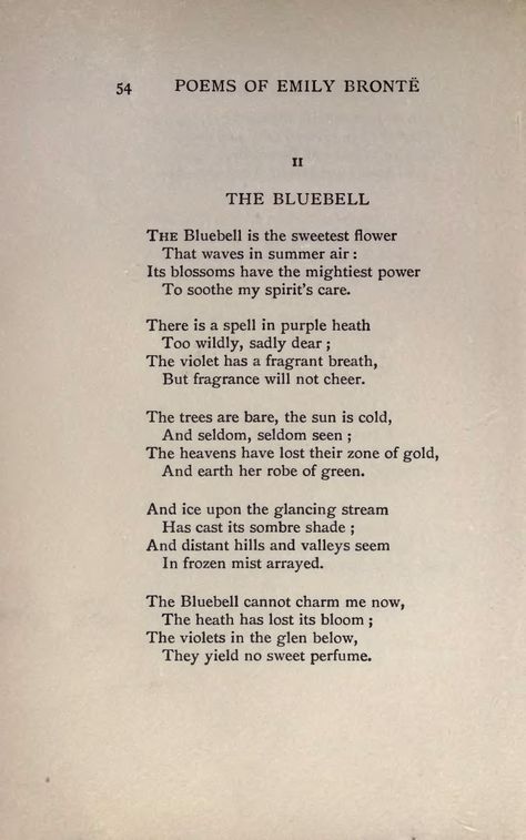 Emily Bronte, The Bluebell Classic Poetry, English Poems, Favorite Poems, Emily Brontë, Tiger Tiger, Beautiful Poetry, Emily Bronte, Poetic Justice, Silly Things