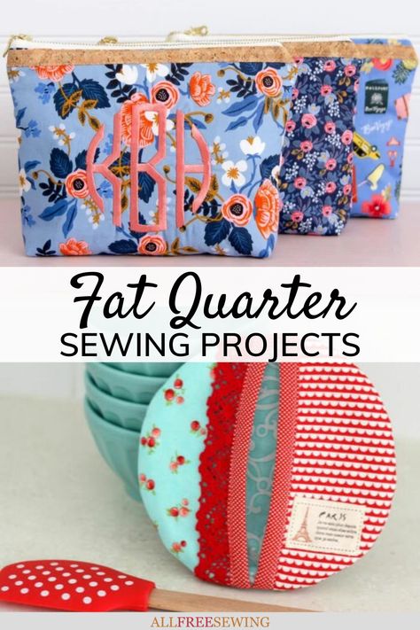 Quarter Yard Sewing Projects, Fat Quarter Gifts To Sew, Popular Sewing Patterns, Fat Quarter Sewing Projects, Fabric Sewing Ideas, Fat Quarter Projects, Sewing Projects Free, Fat Quarter Quilt, Kids Sewing