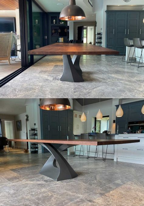 Live Edge Dining Room, Epoxy Furniture, Brass Table Legs, Iron Table Legs, Classy Furniture, Iron Console Table, Metal Furniture Legs, Pedestal Table Base, Coffee Table Base