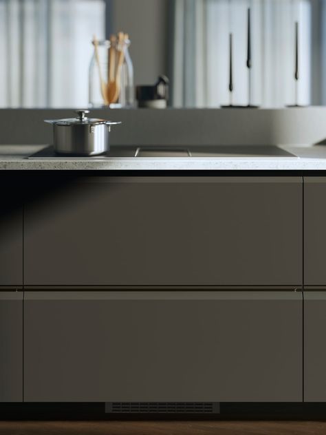 UPPLÖV anthracite kitchen fronts - IKEA Ikea Upplöv Kitchen, Anthracite Kitchen, Ikea Kitchen Planner, Kitchen Guide, Kitchen Planner, Organization Furniture, Modern Muse, Low Cabinet, Kitchen Plans