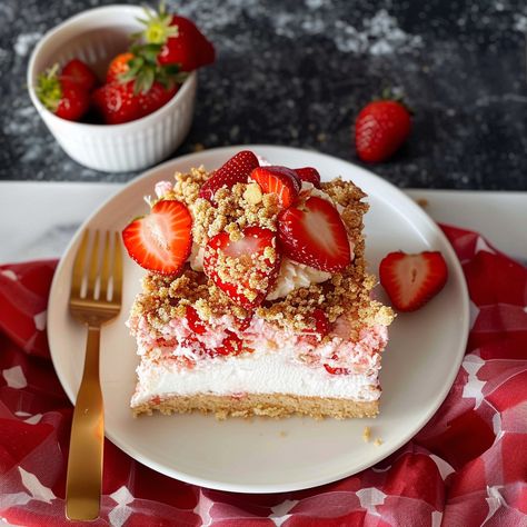 Strawberry Crunch Tres Leches Cake Strawberry Crunch Tres Leches, Easy Tres Leches Cake Recipe, Coconut Praline Cookies, Easy Tres Leches Cake, Easy Tres Leches, Praline Cookies, Cranberry Orange Cake, Strawberry Crunch Cake, Honey Butter Recipe