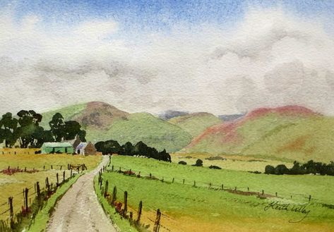 Highland Landscape, Original Watercolor Art, Watercolour Art, Original Watercolors, Art For Sale, Watercolor Painting, Art Inspo, Card Ideas, Watercolor Art