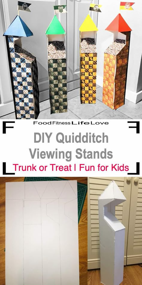 DIY Quidditch Pitch Viewing Stands - Food Fitness Life Love Diy Quidditch, Harry Potter Weihnachten, Harry Potter Motto Party, Baby Harry Potter, Quidditch Pitch, Harry Potter Diy Decorations, Harry Potter Bedroom Decor, Classe Harry Potter, Harry Potter Christmas Decorations