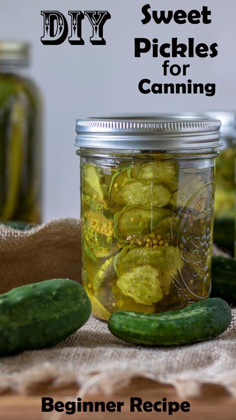 Canning Sweet Pickles, Sweet Pickles Recipe, Sour Pickles, Best Pickles, Canning Pickles, Canning Vegetables, Pickle Recipe, Pickle Slices, Refrigerator Pickles