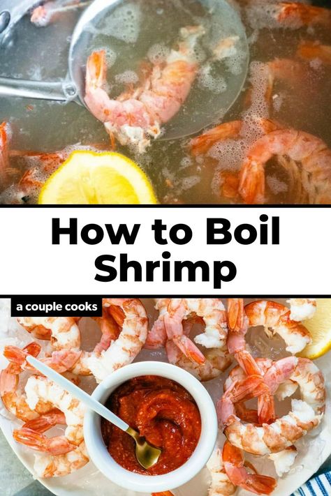 Wondering how to boil shrimp? Boiling up a batch is perfect for shrimp cocktail and comes out tender and juicy every time. #shrimp #boiling #boilingshrimp #boil #boiledshrimp #shrimprecipe #shrimpcocktail #easyshrimp #shrimpappetizer How To Boil Shrimp, Boiling Shrimp, Boil Shrimp, Shrimp Cocktail Sauce, Shrimp Boil Recipe, Seafood Delight, Cocktail Shrimp Recipes, Vegan Brunch Recipes, Best Fish Recipes