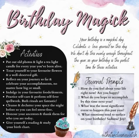 Birthday Manifestation Ritual, Wiccan Birthday, Birthday Rituals Witchcraft, Pagan Birthday, Witch’s Birthday, Witchy Birthday Ritual, Spiritual Things To Do On Your Birthday, Witchcraft Birthday, Witches Birthday