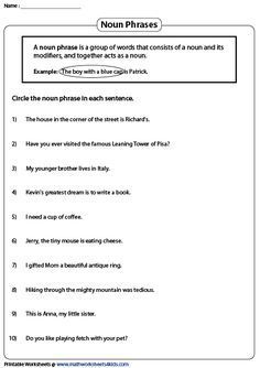 Noun Phrases Worksheets, English Grammar Rules, Classroom Quotes, Learn English Grammar, Grammar Rules, Grade 3, English Grammar, Learn English, Grammar